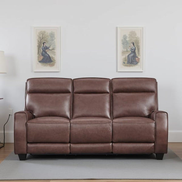 Leather Italia Sydney Zero Gravity Brown Heritage Leather Sofa with USB, Power Headrest & Footrest