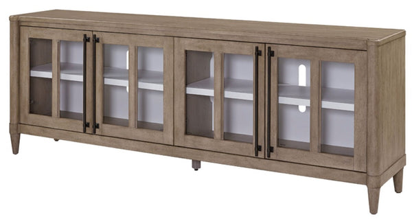 Heritage Coastal Breeze Living 80 Inch 4-Door Entertainment Console in Sand Finish