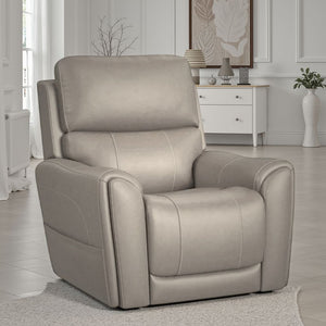 Carter Dove Fabric Power Lift Recliner with Power Headrest, Lumbar, Heat & Massage