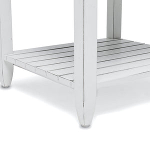 Seawinds Picket Fence End Table Grey/Blanc Finish