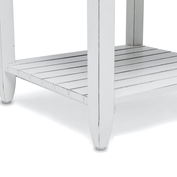 Seawinds Picket Fence End Table Grey/Blanc Finish