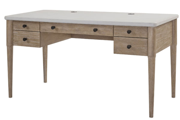 Heritage Coastal Breeze Living 58 Inch 5-Drawer Desk in Sand Finish