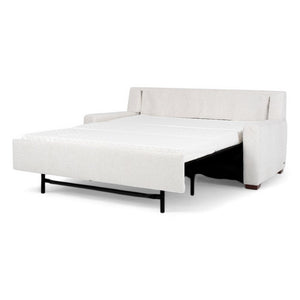American Leather Lyons 69 Apollo Dakota Cream Fabric Twin Loveseat Sleeper with Mink Finish