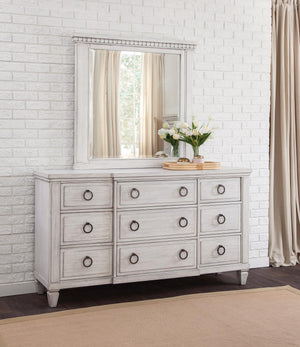 American Woodcrafters Salter Path Mirror White Grain