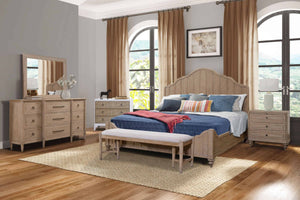 Heritage Coastal Breeze Living 3-Drawer Nightstand with USB in Wire Brushed Sand Finish