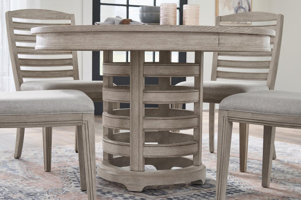 American Woodcrafters Heritage Coast 5-Piece Round Dining Set Sea Oat