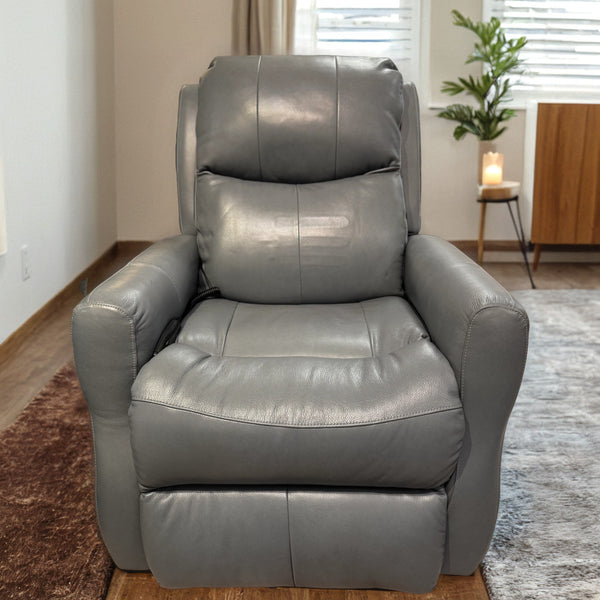 Southern Motion Fame Maximus Blue Sky Leather Power Rocker Recliner