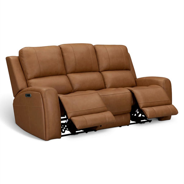 Parker House Belmont Lyric Caramel Leather Zero-Gravity Power Sofa