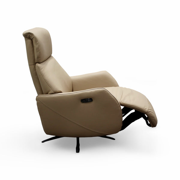 HTL Nude Leather Power TV Recliner Chair