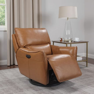 Leather Italia Portland Desert Leather Glider Recliner Chair with USB, Power Headrest & Footrest