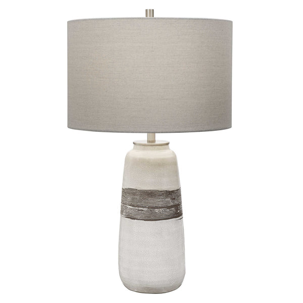 Uttermost Comanche Crackle Glaze Off White Table Lamp
