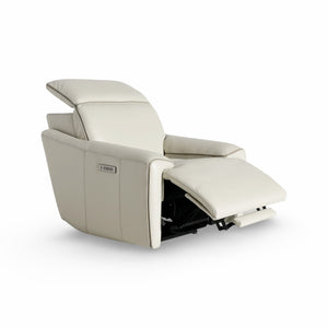 Futura Onyx Beige Leather Power Recliner