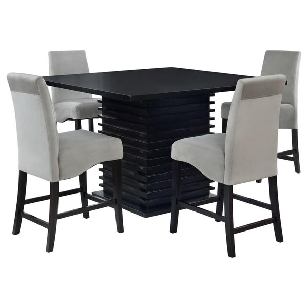 Coaster Stanton 5-Piece Square Counter-Height Dining Table Set Grey