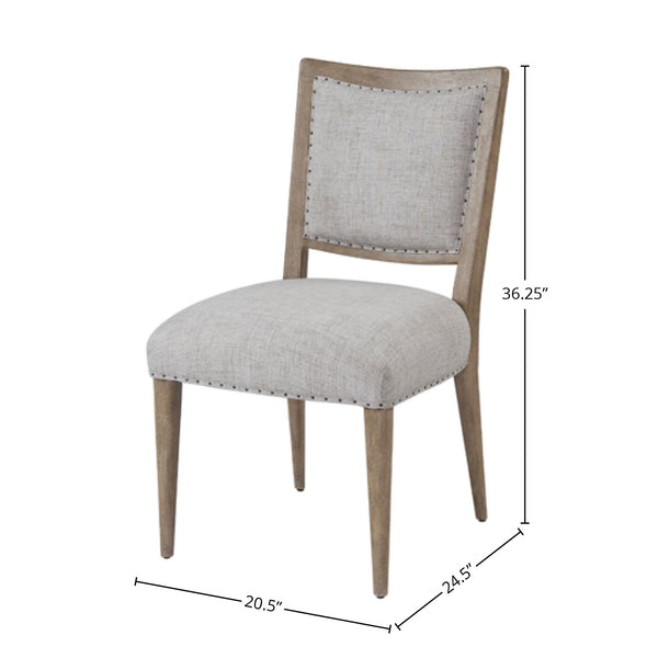 Heritage Coastal Breeze Living Upholstered Dining Chair with Nailhead Trim in Sand Finish