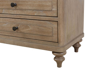 Heritage Coastal Breeze Living 3-Drawer Nightstand with USB in Wire Brushed Sand Finish
