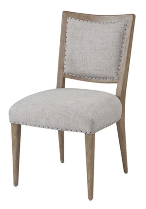 Heritage Coastal Breeze Living Upholstered Dining Chair with Nailhead Trim in Sand Finish