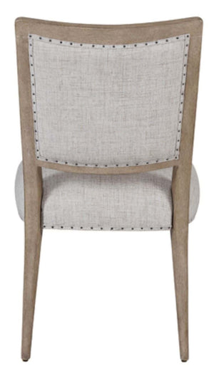 Heritage Coastal Breeze Living Upholstered Dining Chair with Nailhead Trim in Sand Finish
