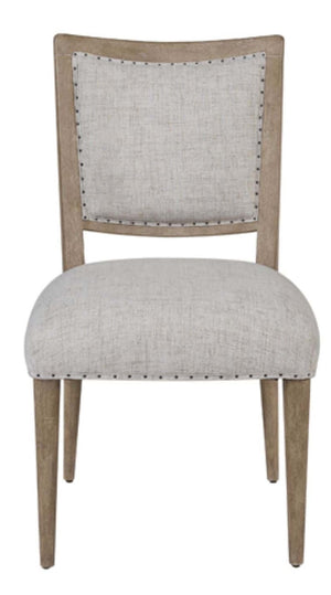 Heritage Coastal Breeze Living Upholstered Dining Chair with Nailhead Trim in Sand Finish