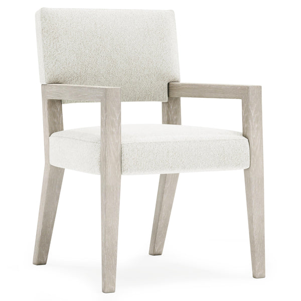 Bernhardt Tempo Upholstered Dining Arm Chair with Larza Finish