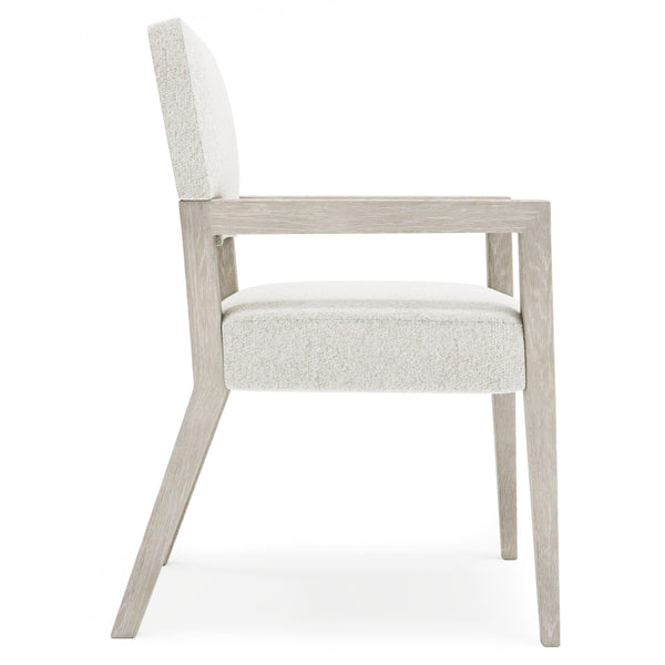 Bernhardt Tempo Upholstered Dining Arm Chair with Larza Finish