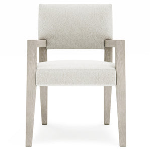 Bernhardt Tempo Upholstered Dining Arm Chair with Larza Finish