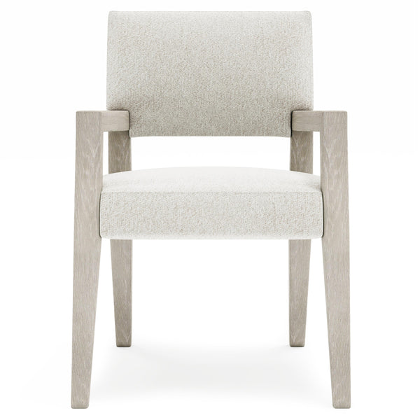 Bernhardt Tempo Upholstered Dining Arm Chair with Larza Finish