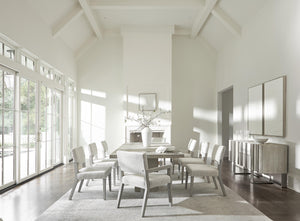 Bernhardt Tempo Upholstered Dining Arm Chair with Larza Finish