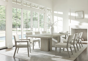 Bernhardt Tempo Upholstered Dining Arm Chair with Larza Finish