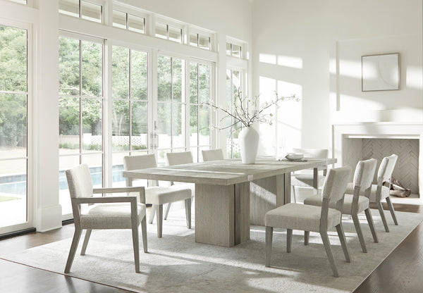 Bernhardt Tempo Upholstered Dining Arm Chair with Larza Finish