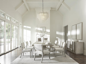Bernhardt Tempo Upholstered Dining Arm Chair with Larza Finish