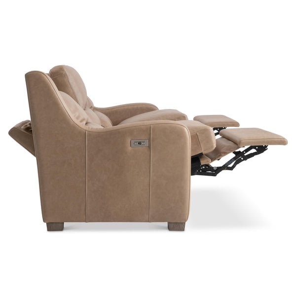 Bernhardt Ventura Tan Leather Power Motion Sofa
