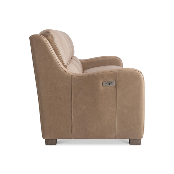 Bernhardt Ventura Tan Leather Power Motion Sofa