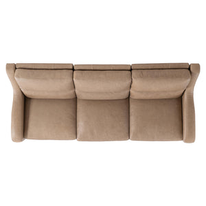 Bernhardt Ventura Tan Leather Power Motion Sofa