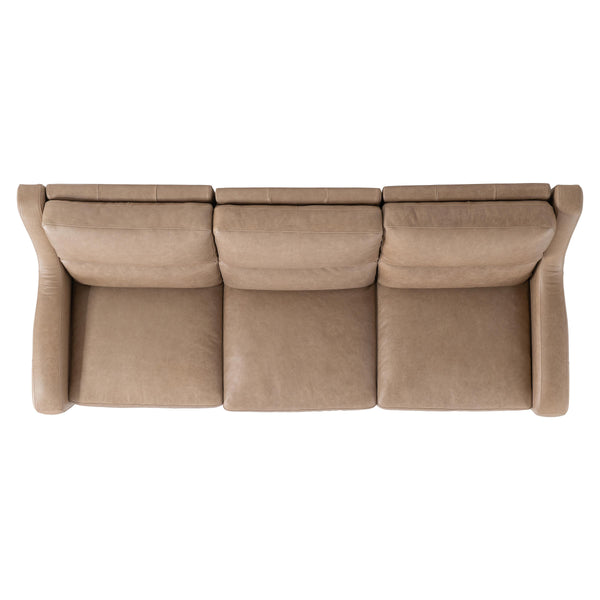 Bernhardt Ventura Tan Leather Power Motion Sofa