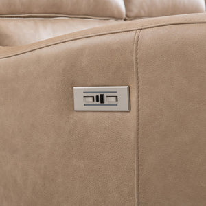 Bernhardt Ventura Tan Leather Power Motion Sofa