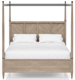 Heritage Coastal Breeze Living King Canopy Bed in Sand Finish