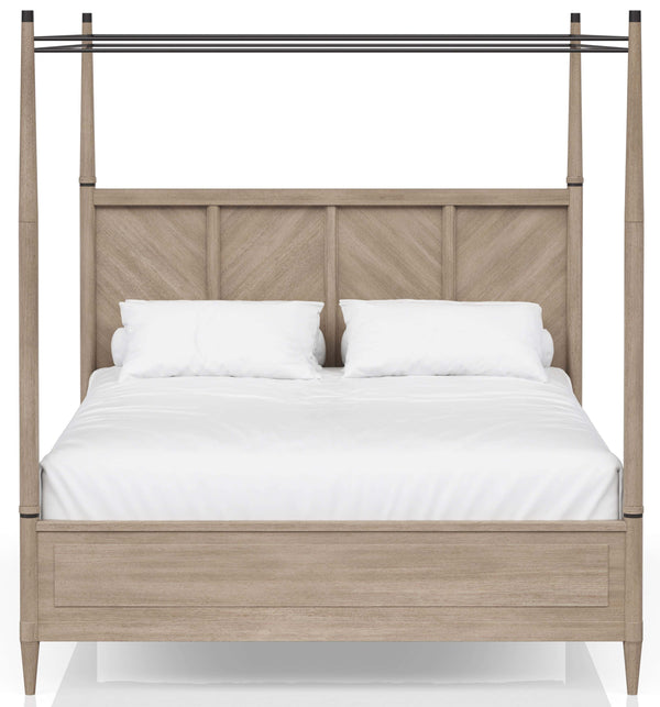Heritage Coastal Breeze Living King Canopy Bed in Sand Finish