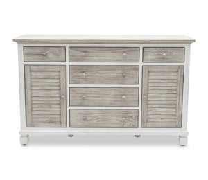 Seawinds Islamorada Clean White & Grey 6-Drawer 2-Door Dresser