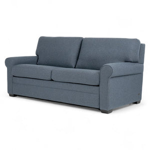 American Leather Gaines 84 Inch Tonic Indigo Fabric Queen Plus Comfort Sleeper with Mink Finish