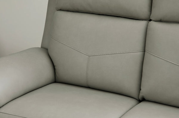 Flexsteel Vernon 6-Piece Triple Power Dove Grey Fabric Sectional with Power Headrest, Lumbar, Heat & Massage
