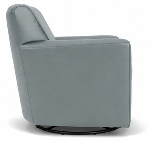 Flexsteel Kingman Leather Swivel Glider Chair in Mink