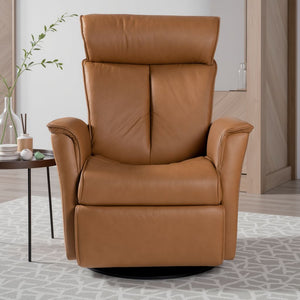 IMG Duke Dual Power Leather Large Relaxer Recliner in Nature