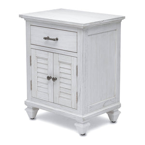Seawinds Surfside 1-Drawer 2-Door Nightstand with Weathered White Finish