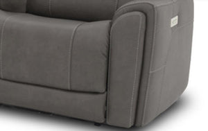 Flexsteel Latitudes Motion Carter Smoke Gray Power Fabric Sectional