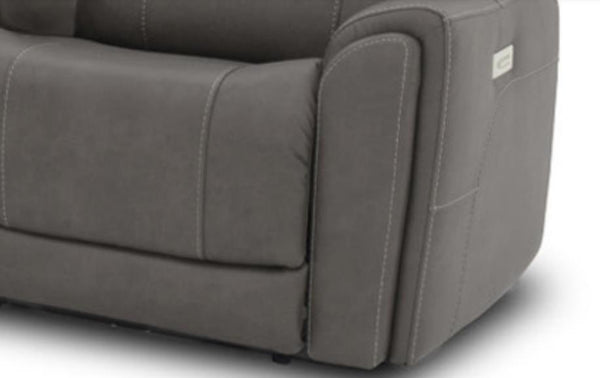 Flexsteel Latitudes Motion Carter Smoke Gray Power Fabric Sectional