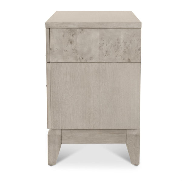 Seawinds Finn & Louise Manhattan Valley 3 Drawer Nightstand with Power and USB A + C. Mappa Burl Light
