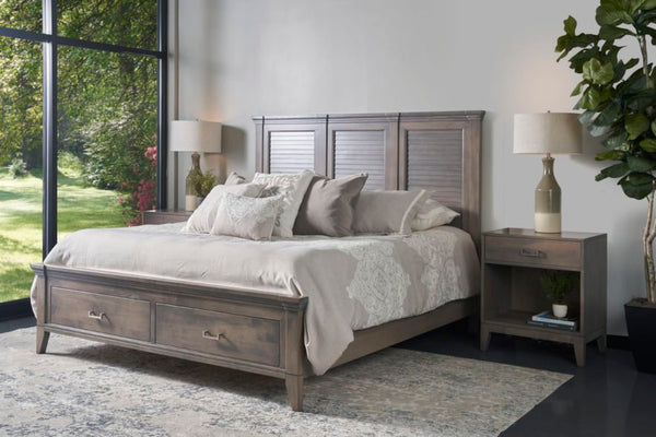 Yutzy Amish Champagne King Storage Bed in Champagne