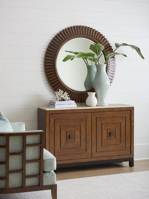 Ocean Club by Tommy Bahama Home Reflections Round Mirror in Bali Finish