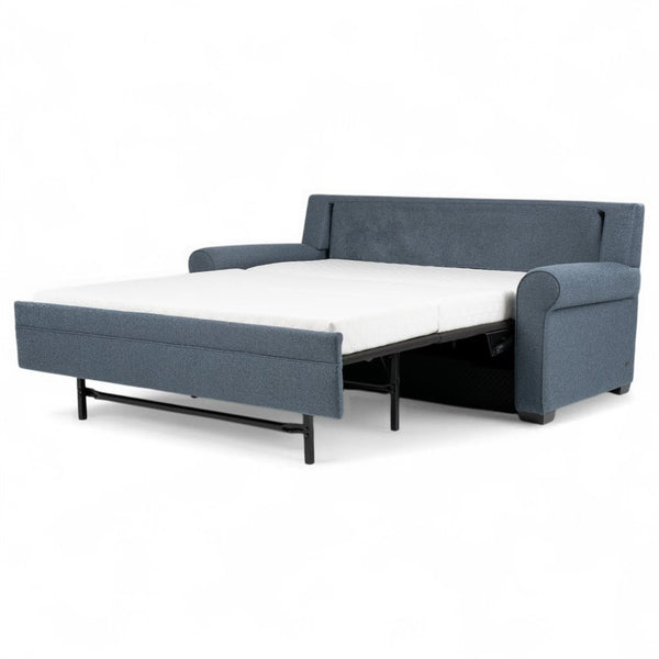 American Leather Gaines 94 Inch Tonic Indigo Fabric King Comfort Sleeper with Mink Finish