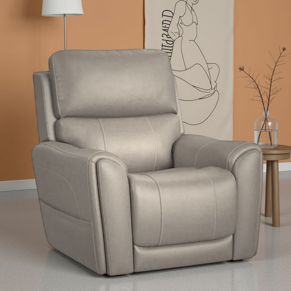 Carter Dove Fabric Power Lift Recliner with Power Headrest, Lumbar, Heat & Massage